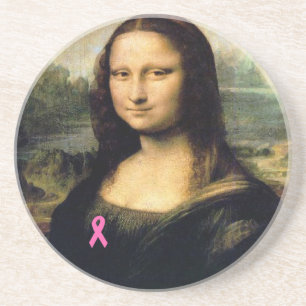 Pink Ribbon Mona Lisa Coaster