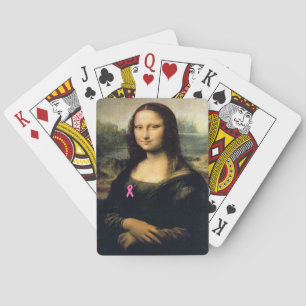 Pink Ribbon Mona Lisa Poker Cards