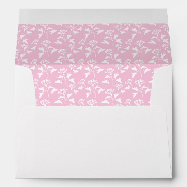 Pink Ribbon Monogram with Floral Print Envelope (Back (Bottom))