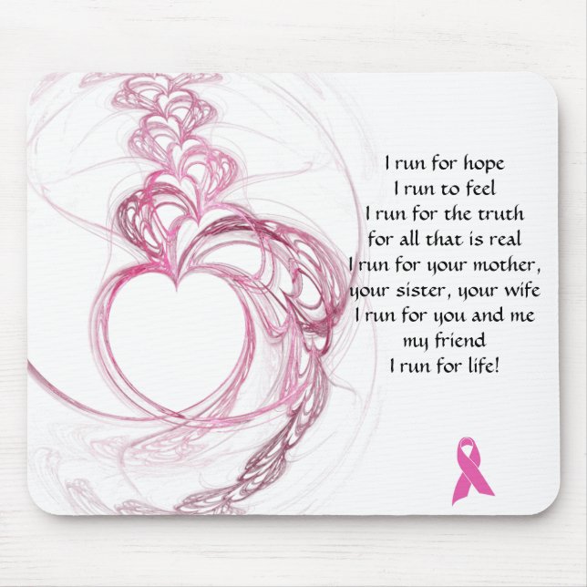 Pink Ribbon Mousepad (Front)