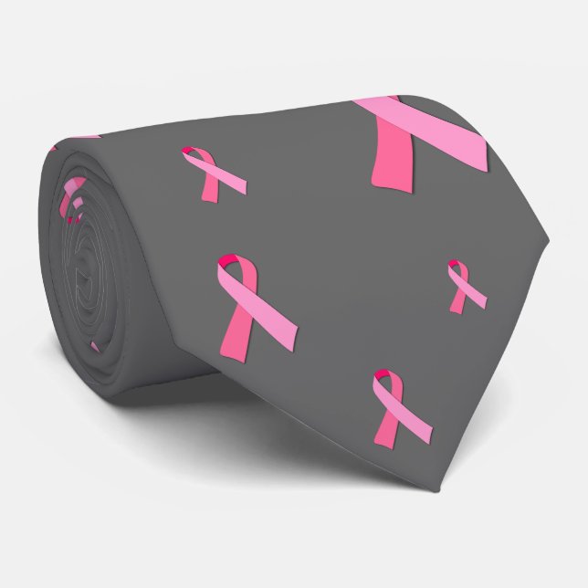 Pink Ribbon Neck Tie (Rolled)