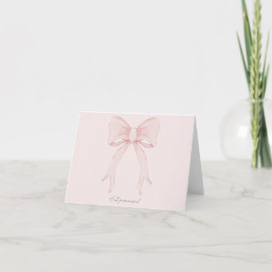 Pink Ribbon Note Card - A note for someone special