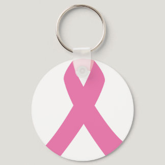 Pink ribbon of breast cancer awareness keychain