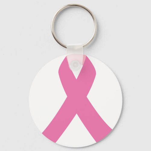 Pink ribbon of breast cancer awareness keychain