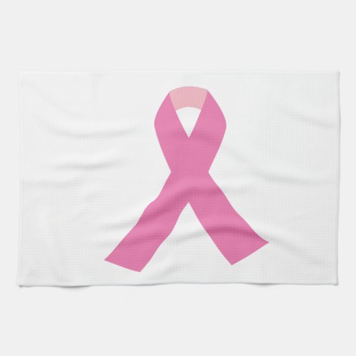 Pink ribbon of breast cancer awareness towel