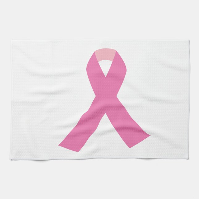 Pink ribbon of breast cancer awareness towel (Horizontal)