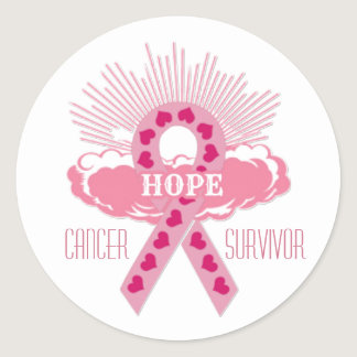 Pink Ribbon Of Hope Cancer Survivor Stickers