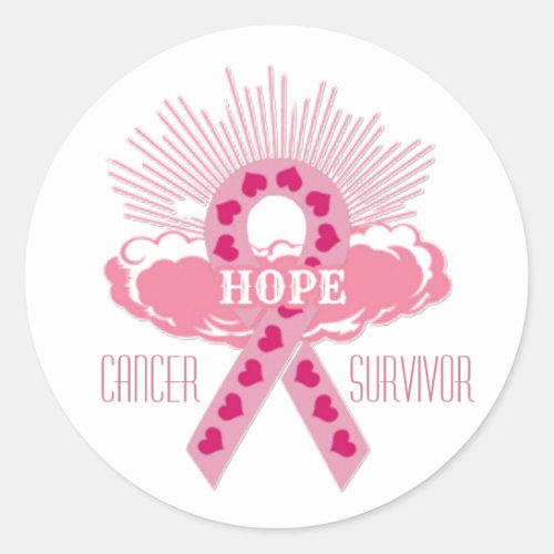 Pink Ribbon Of Hope Cancer Survivor Stickers