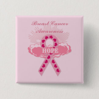 Pink Ribbon Of Hope Pink Button