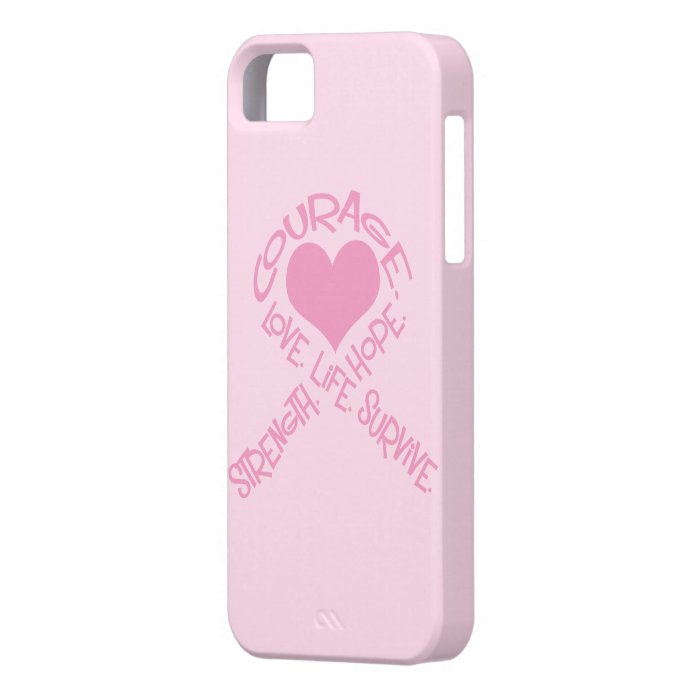 Pink Ribbon of Words Breast Cancer iPhone 5 Case