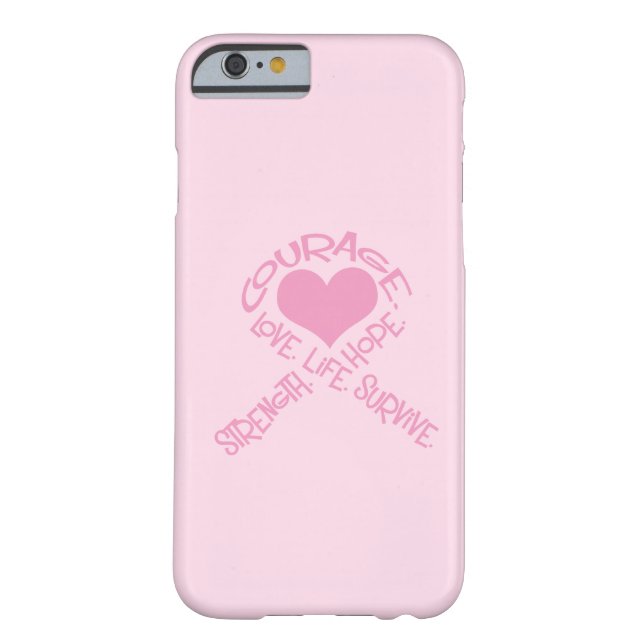 Pink Ribbon of Words Breast Cancer iPhone 6 case (Back)