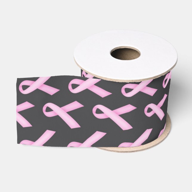 Pink Ribbon on Black - Breast Cancer Awareness (Spool)