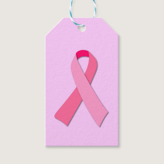 Pink Ribbon Oval Sticker Favor Tags