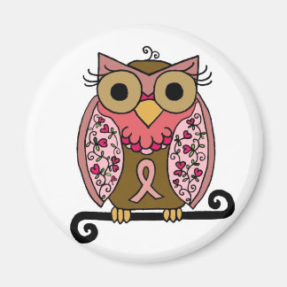 Pink Ribbon Owl Magnet