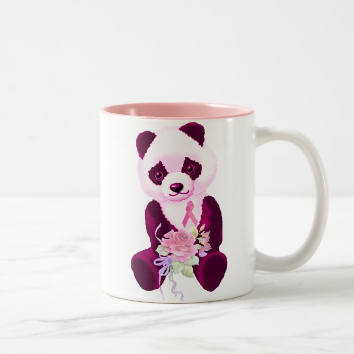 Pink Ribbon Panda Bear Coffee Mugs