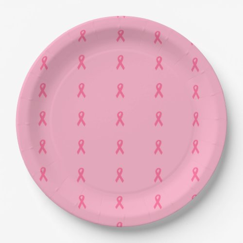 Pink Ribbon Paper Plates