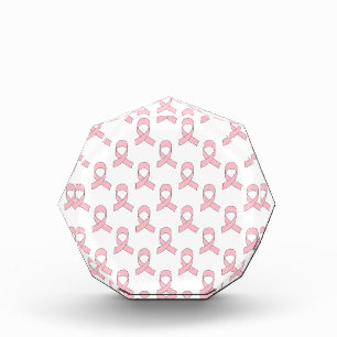 Pink Ribbon Pattern Acrylic Award