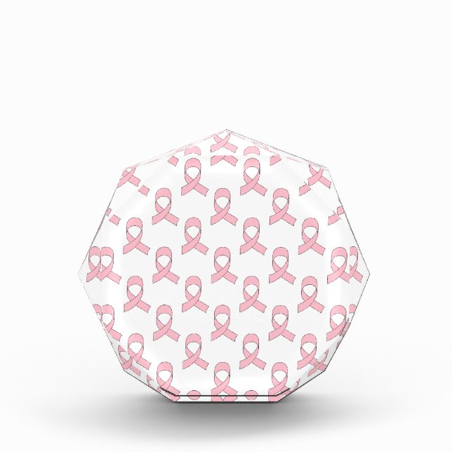 Pink Ribbon Pattern Acrylic Award (Front)