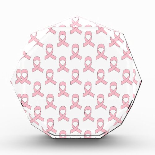 Pink Ribbon Pattern Acrylic Award