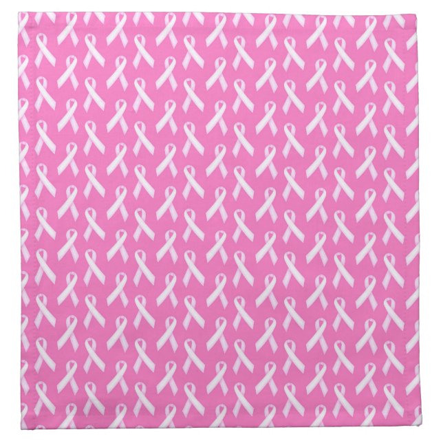 Pink Ribbon Pattern – Breast Cancer Awareness Cloth Napkin (Front)