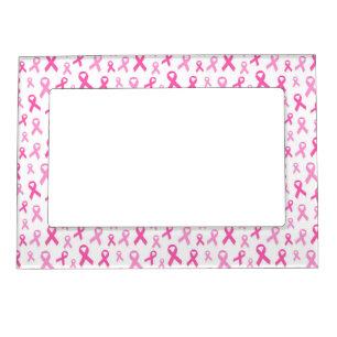 Pink Ribbon Pattern – Breast Cancer Awareness Magnetic Frame
