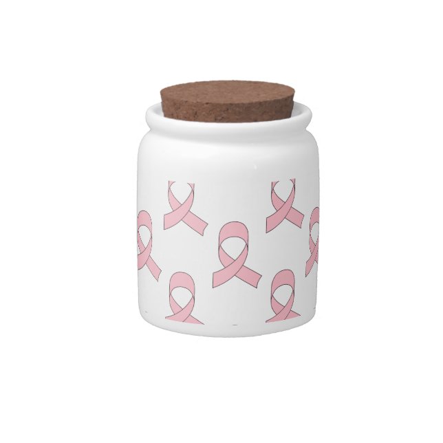Pink Ribbon Pattern Candy Jar (Front)