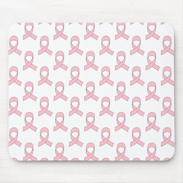 Pink Ribbon Pattern Mouse Pad (Front)