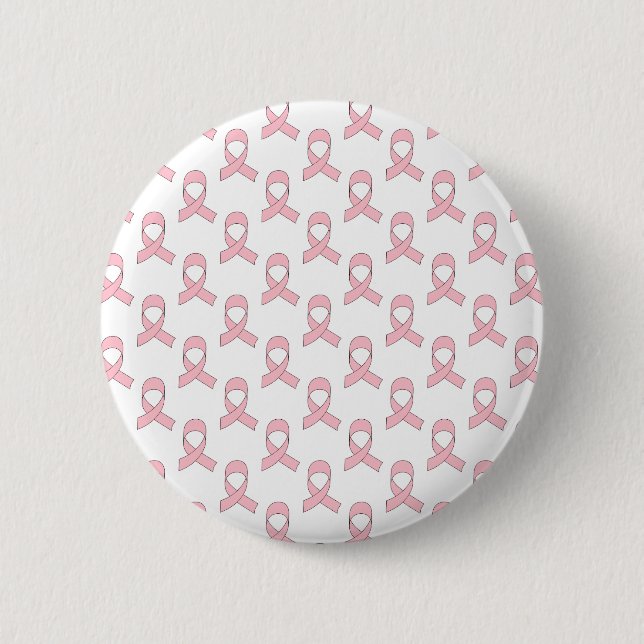 Pink Ribbon Pattern Pinback Button (Front)