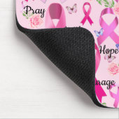 Pink Ribbon Personalize Words & Name Breast Cancer Mouse Pad (Corner)