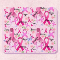 Pink Ribbon Personalize Words & Name Breast Cancer Mouse Pad