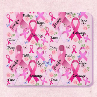 Pink Ribbon Personalize Words & Name Breast Cancer Mouse Pad