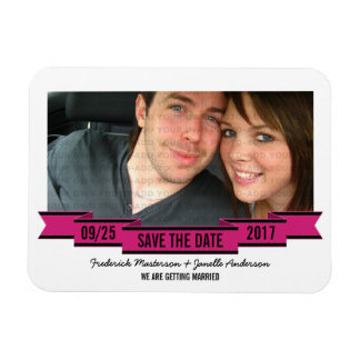 Pink Ribbon Photo Save the Date Magnet