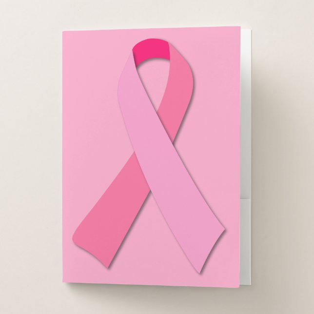 Pink Ribbon Pocket Folder (Front)