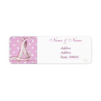 Pink Ribbon Polka Dots Address Label-Customize Label