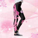 Pink Ribbon Power Words Personalize Template Leggings<br><div class="desc">You choose your power words or use mine. Breast Cancer Survivor leggings.</div>