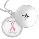 Pink Ribbon Prayer Charm Necklace Breast Cancer at Zazzle
