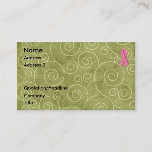 Customizable Pink Ribbon Profile Card U Customize Business Card Template