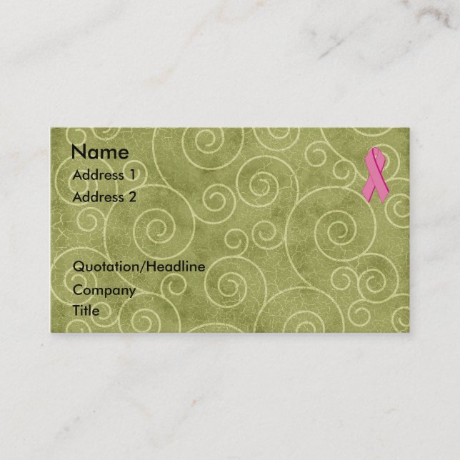 Pink Ribbon Profile Card U Customize (Front)