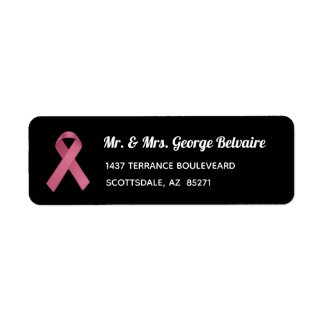 Pink Ribbon Return Address Label