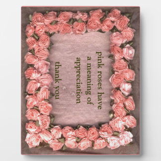 Pink Ribbon Roses Satin Fabric Photo Frame Appreci