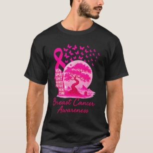 Pink Ribbon Sakura Bonsai Tree Mount Fuji Japanese T-Shirt