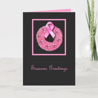 Pink Ribbon  Seasons Greetings Holiday Card