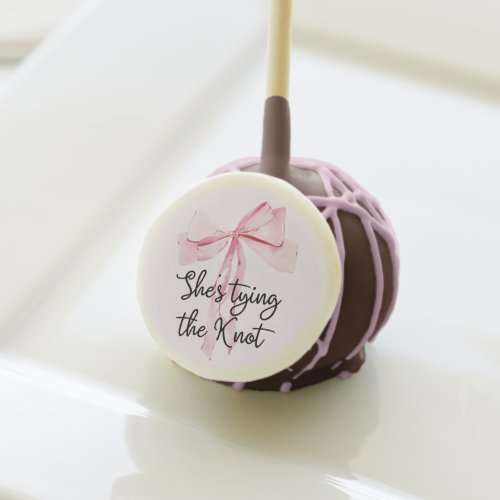Pink Ribbon She Tying The Knot Bridal Shower Cake Pops