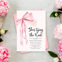 Pink Ribbon She's Tying The Knot Bridal Shower
