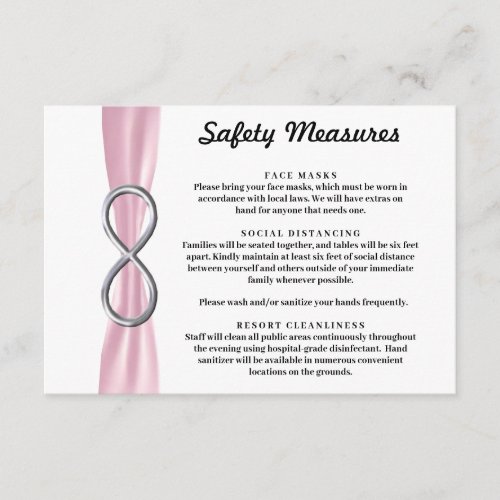Pink Ribbon Silver Infinity Safety Measures Enclosure Card