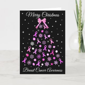Pink Ribbon Snowflake Christmas Tree
