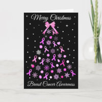 Pink Ribbon Snowflake Christmas Tree