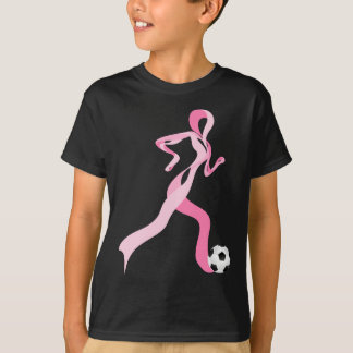 Pink Ribbon Soccer or Football Player T-Shirt