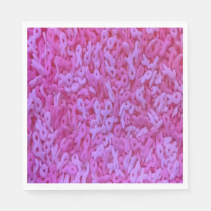 Pink Ribbon Sprinkle Paper Napkins