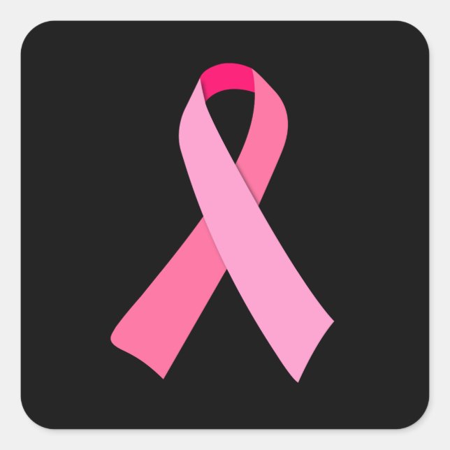 Pink Ribbon Square Sticker (Front)